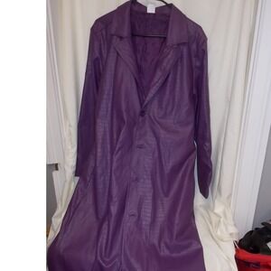 Spirit Halloween Suicide Squad Joker Purple Croc Embossed Trench Coat Large